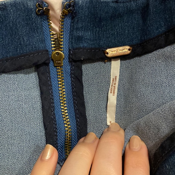 Free people Modern Femme color block denim mini skirt - Picture 3 of 5